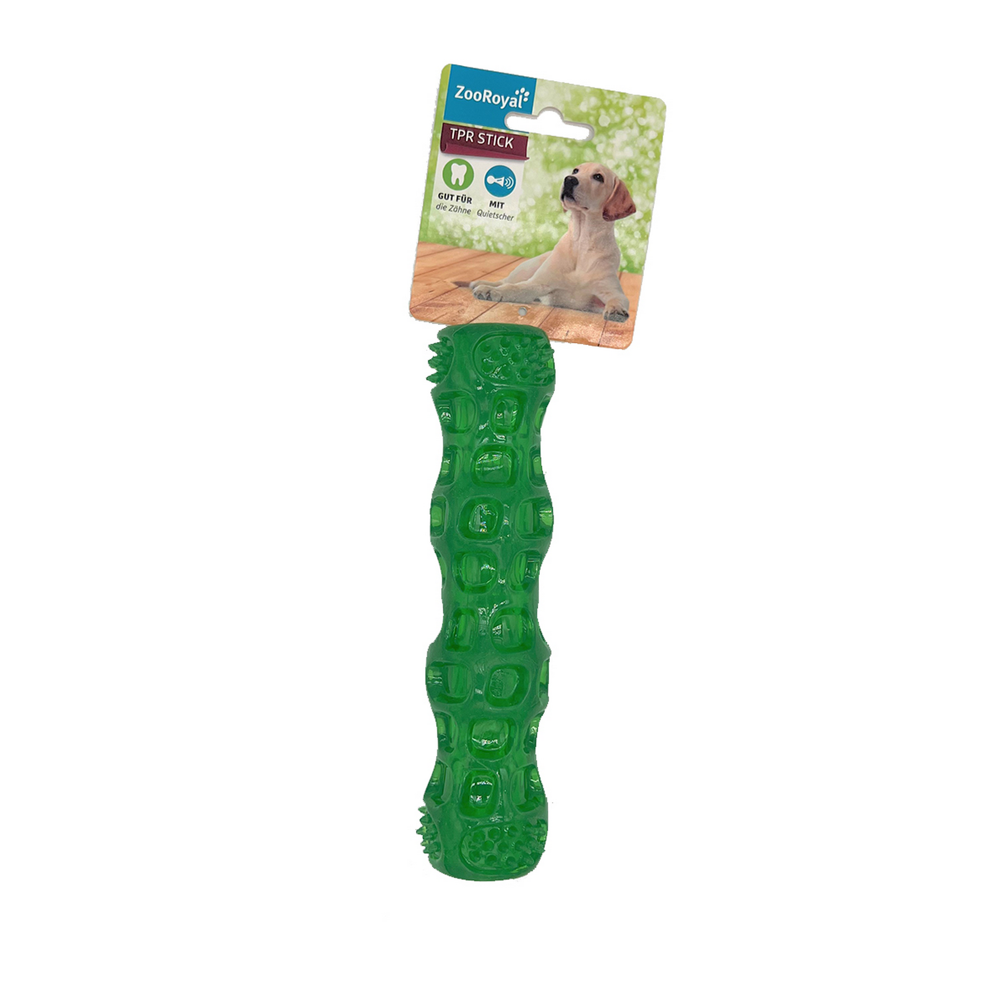 Hundespielzeug TPR Stick 18 cm mit Squeaker