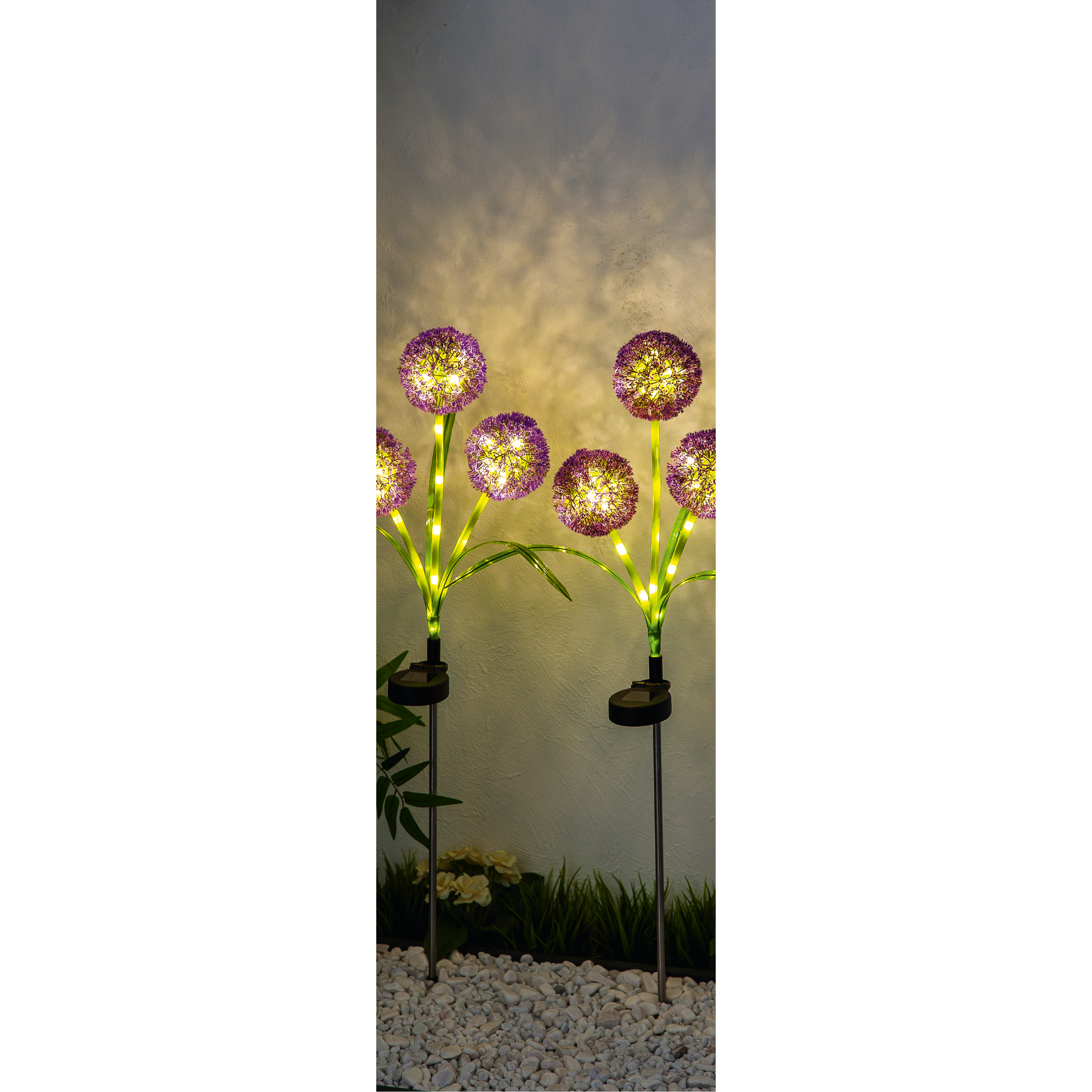 Solar Dekolicht 'Allium' lila/grün 9 x 74 cm, 2 Stück