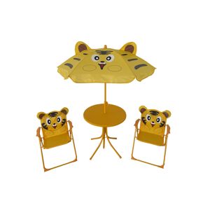 Gartenmöbel-Set für Kinder 'Tiger' gelb/schwarz 4-teilig