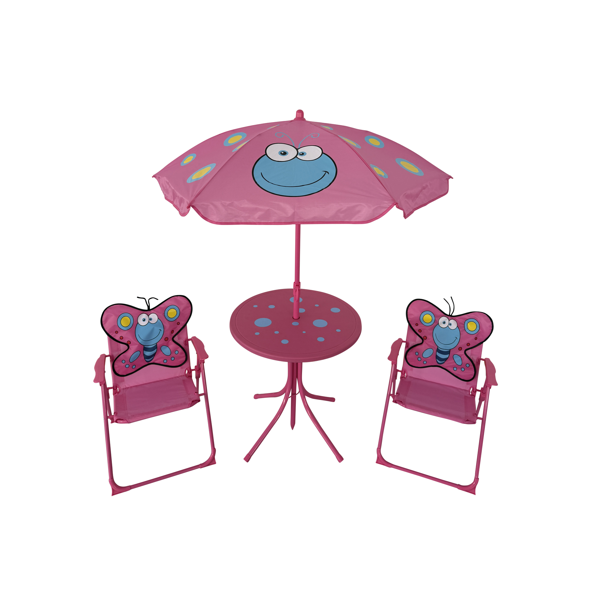 Gartenmöbel-Set für Kinder 'Farfalle' pink/blau 4-teilig