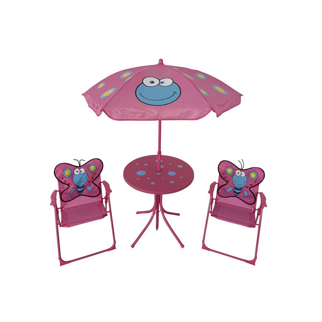 Gartenmöbelset für Kinder 'Farfalle' pink/blau 4-teilig