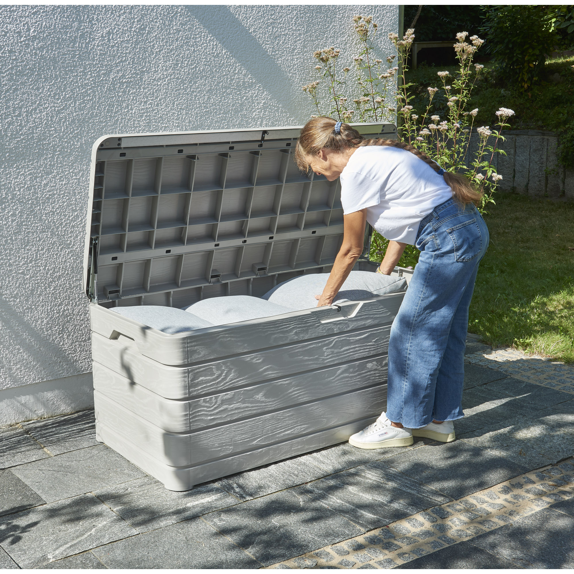 Kissenbox 'Dolomiti' beige 152 x 71 x 63,5 cm