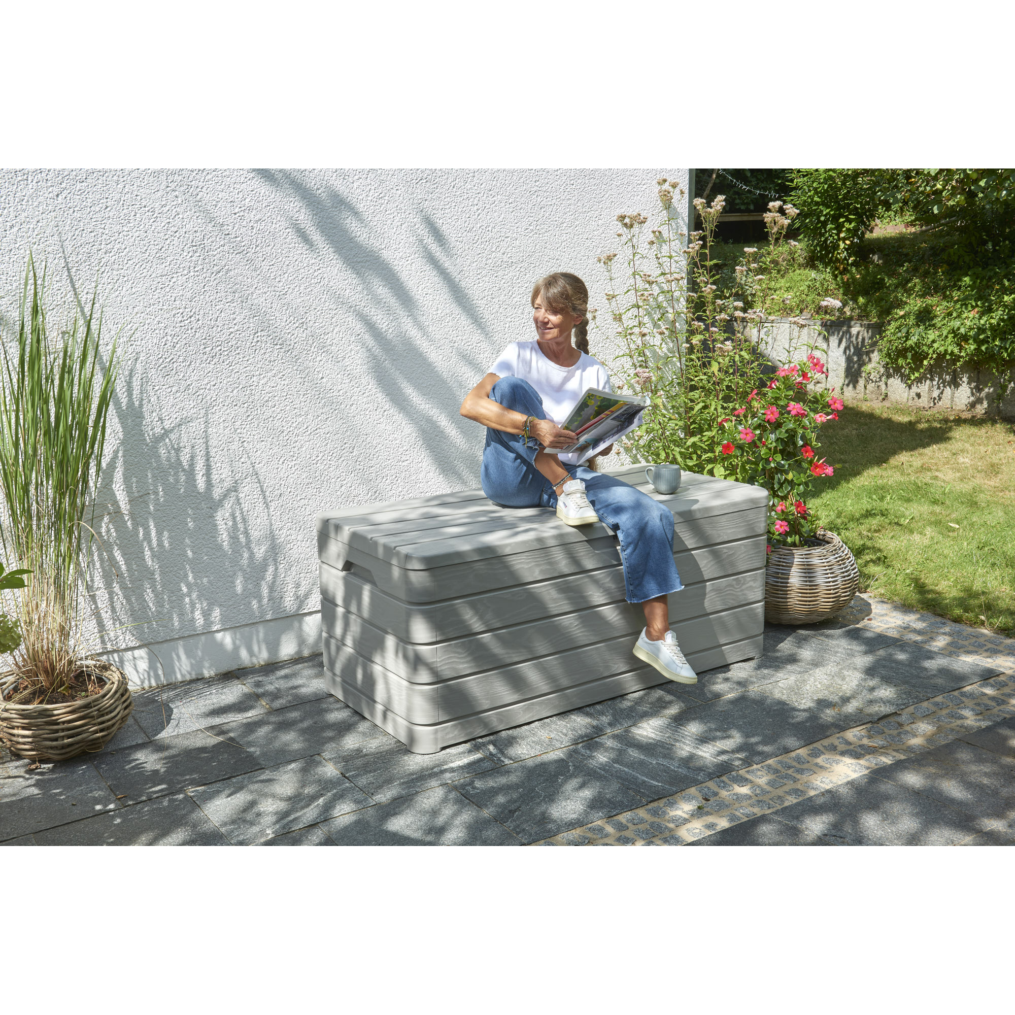 Kissenbox 'Dolomiti' beige 152 x 71 x 63,5 cm