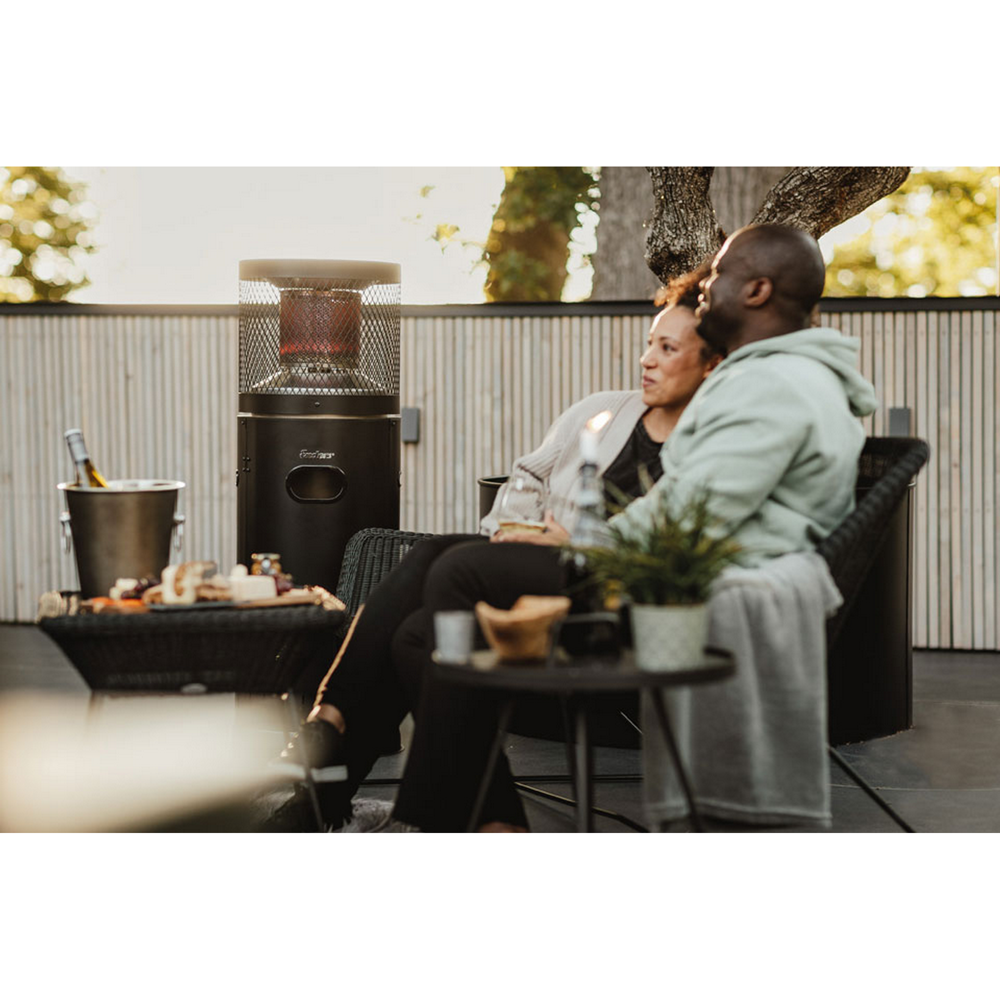 Terrassenheizstrahler 'Polo 2.0' mattschwarz 6 kW Ø 42 x 115 cm