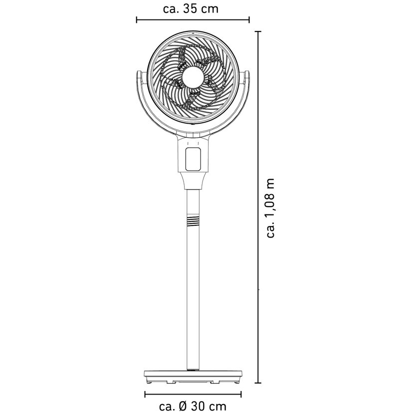 Standventilator weiß Ø 30 x 108 cm