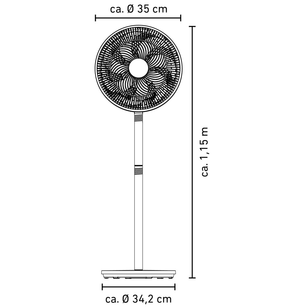 Standventilator weiß Ø 35 x 66 cm