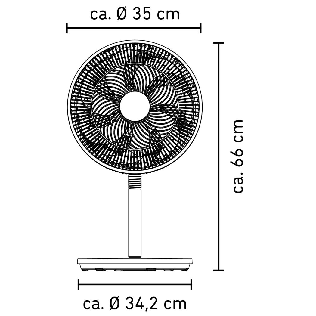 Standventilator weiß Ø 35 x 66 cm