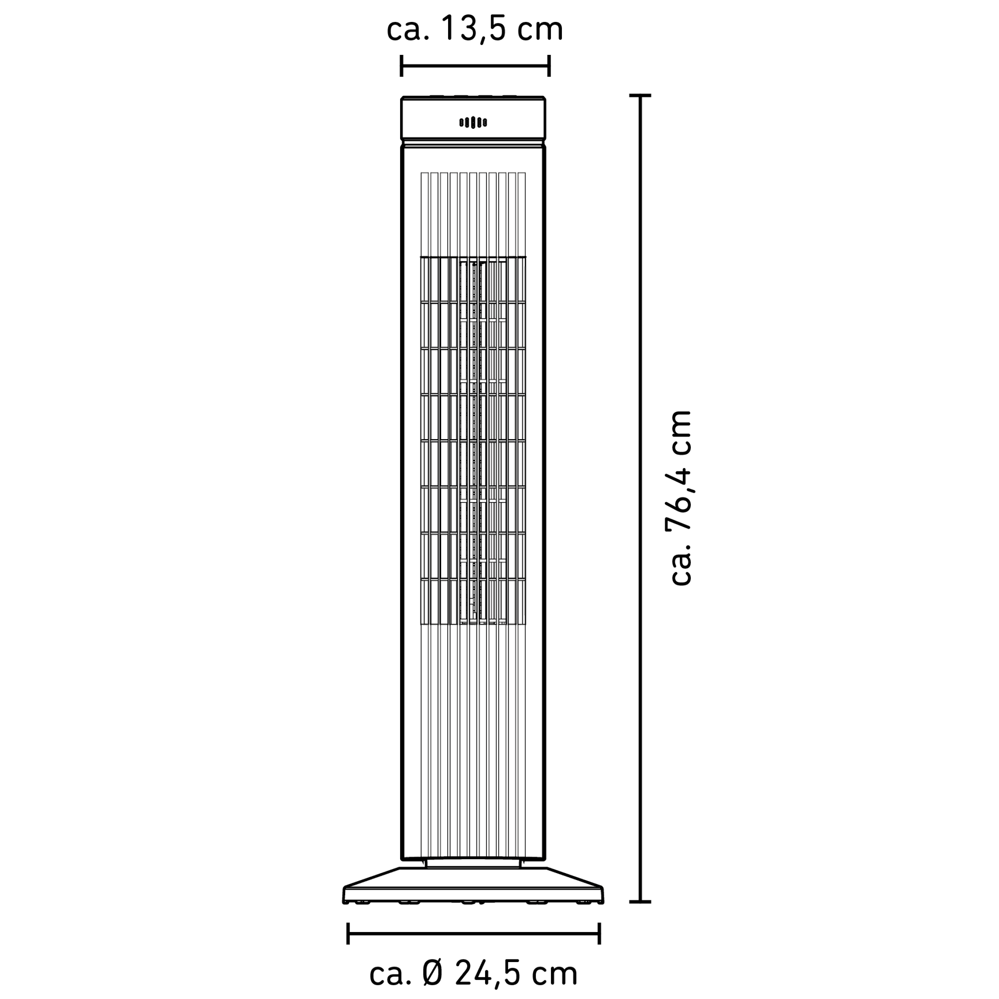 Turmventilator weiß Ø 24 x 76,4 cm