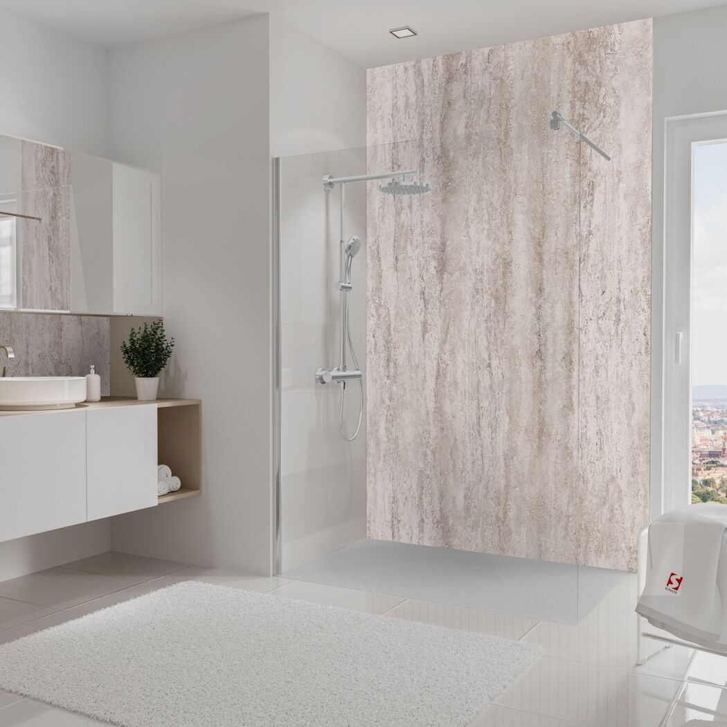 Duschrückwand 'DecoDesign' beige 150 x 255 cm