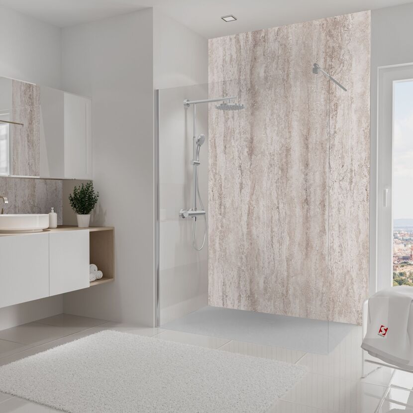 Duschrückwand 'DecoDesign' beige 150 x 255 cm