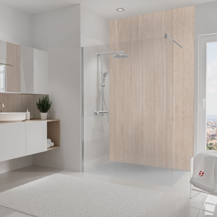 Duschrückwand 'DecoDesign' beige 150 x 255 cm
