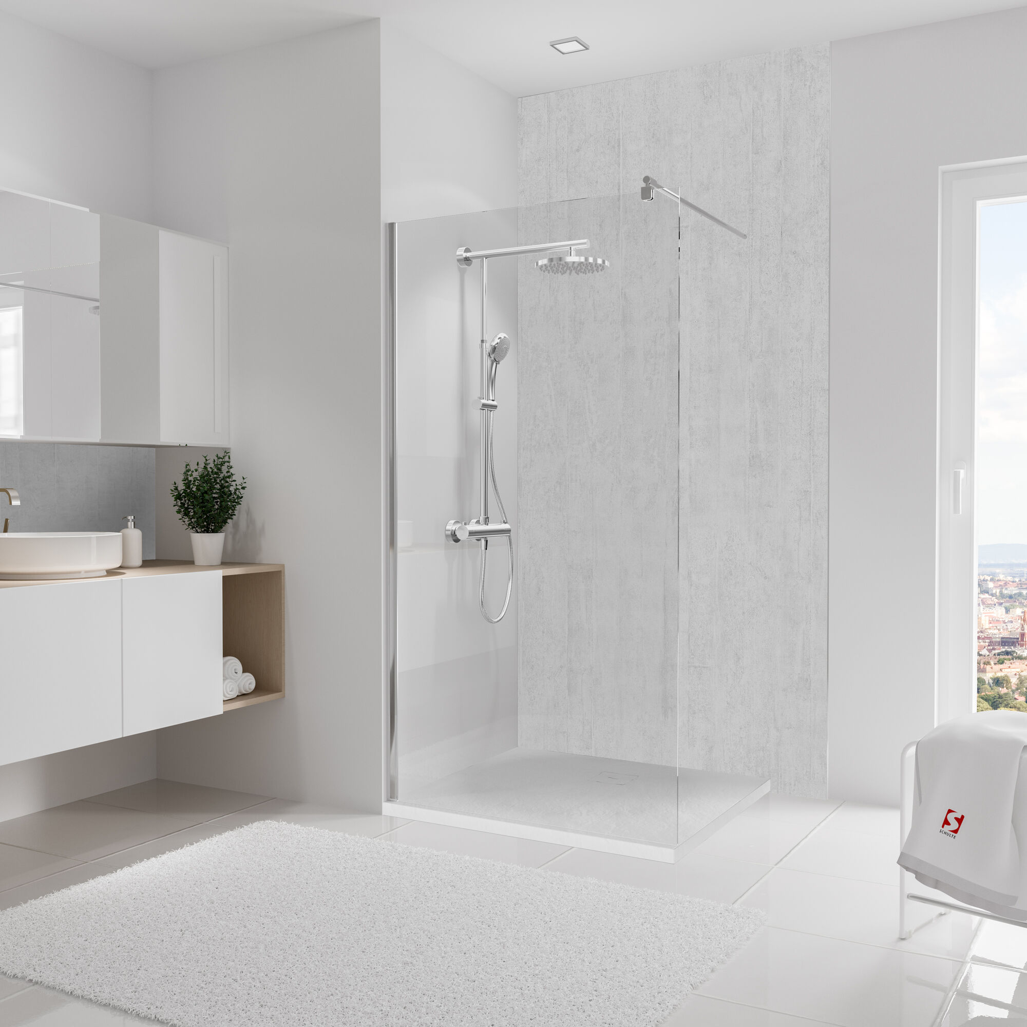 Duschrückwand 'DecoDesign' grau 125 x 255 cm