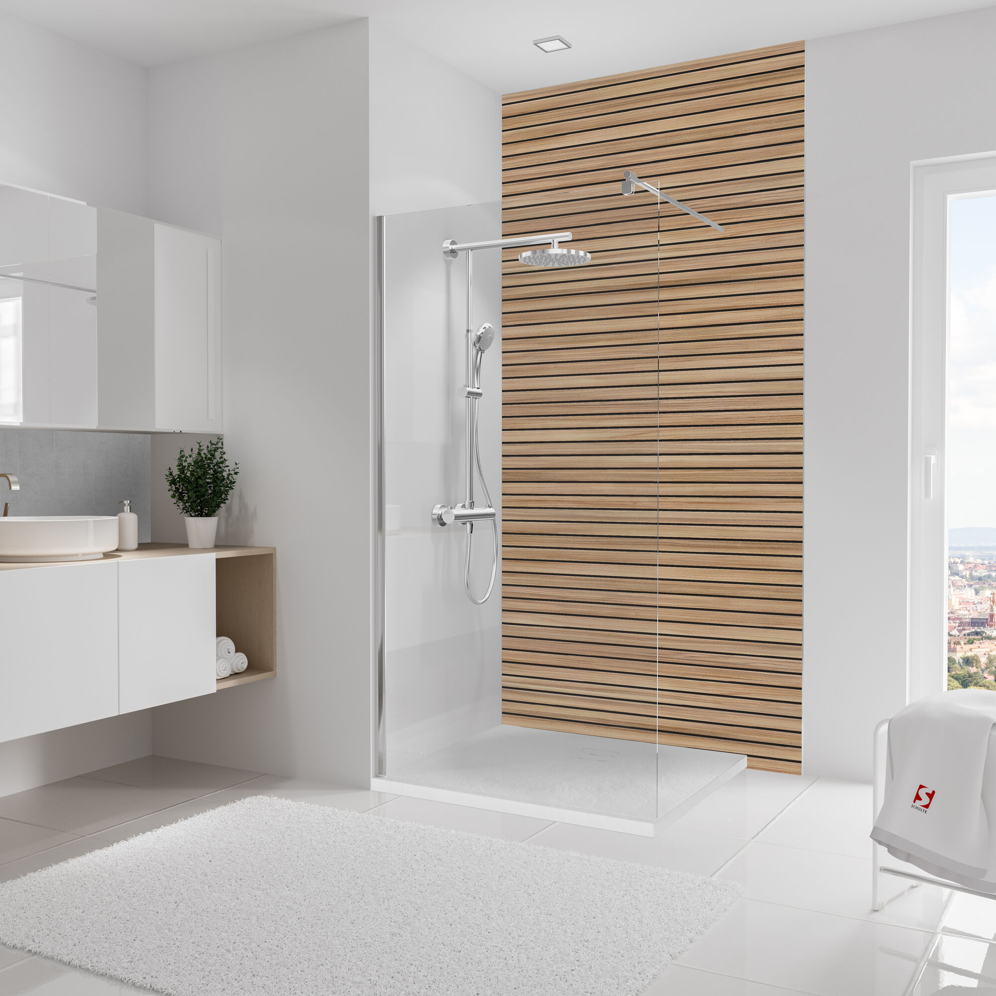 Duschrückwand 'DecoDesign' Lärche 125 x 255 cm