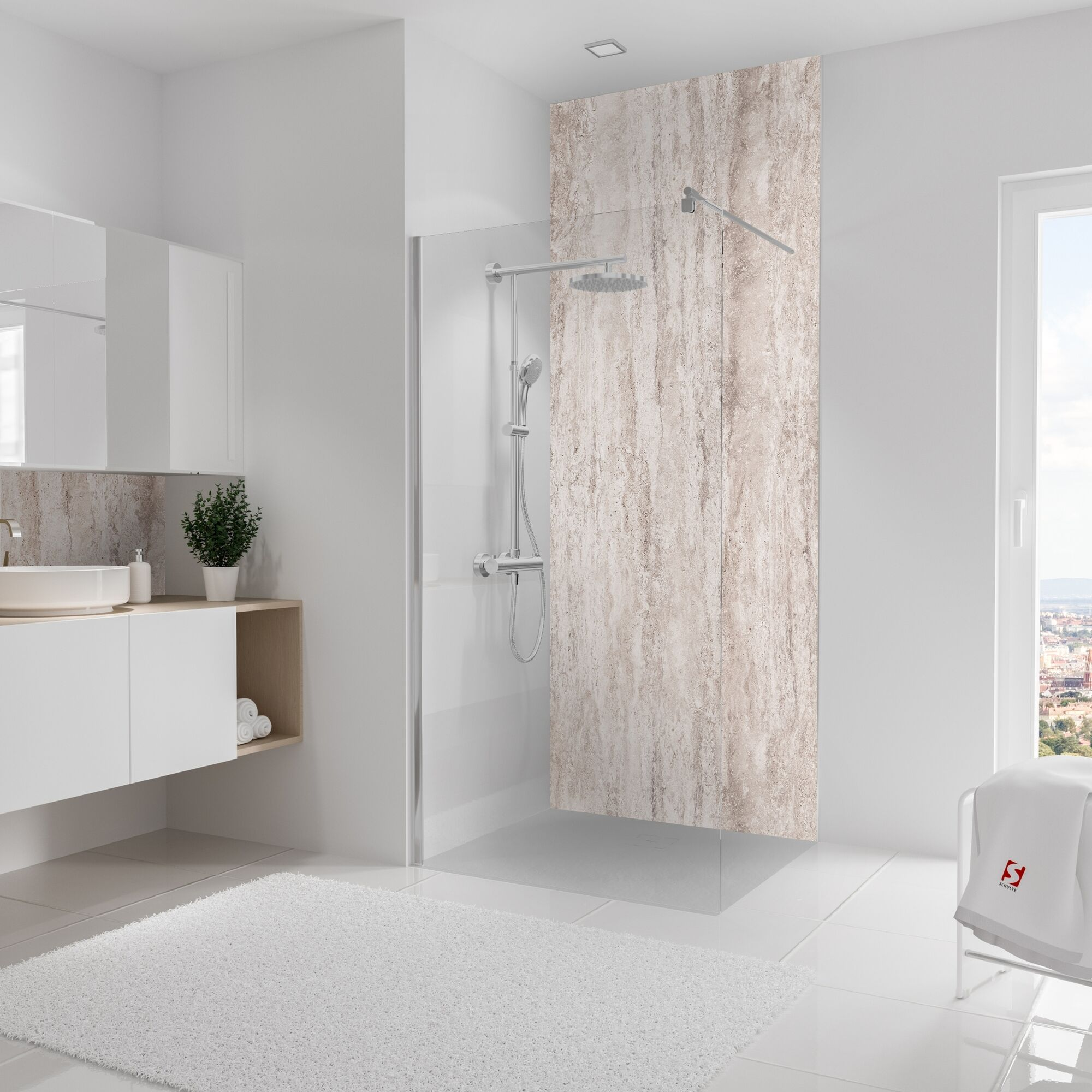 Duschrückwand 'DecoDesign' beige 100 x 255 cm