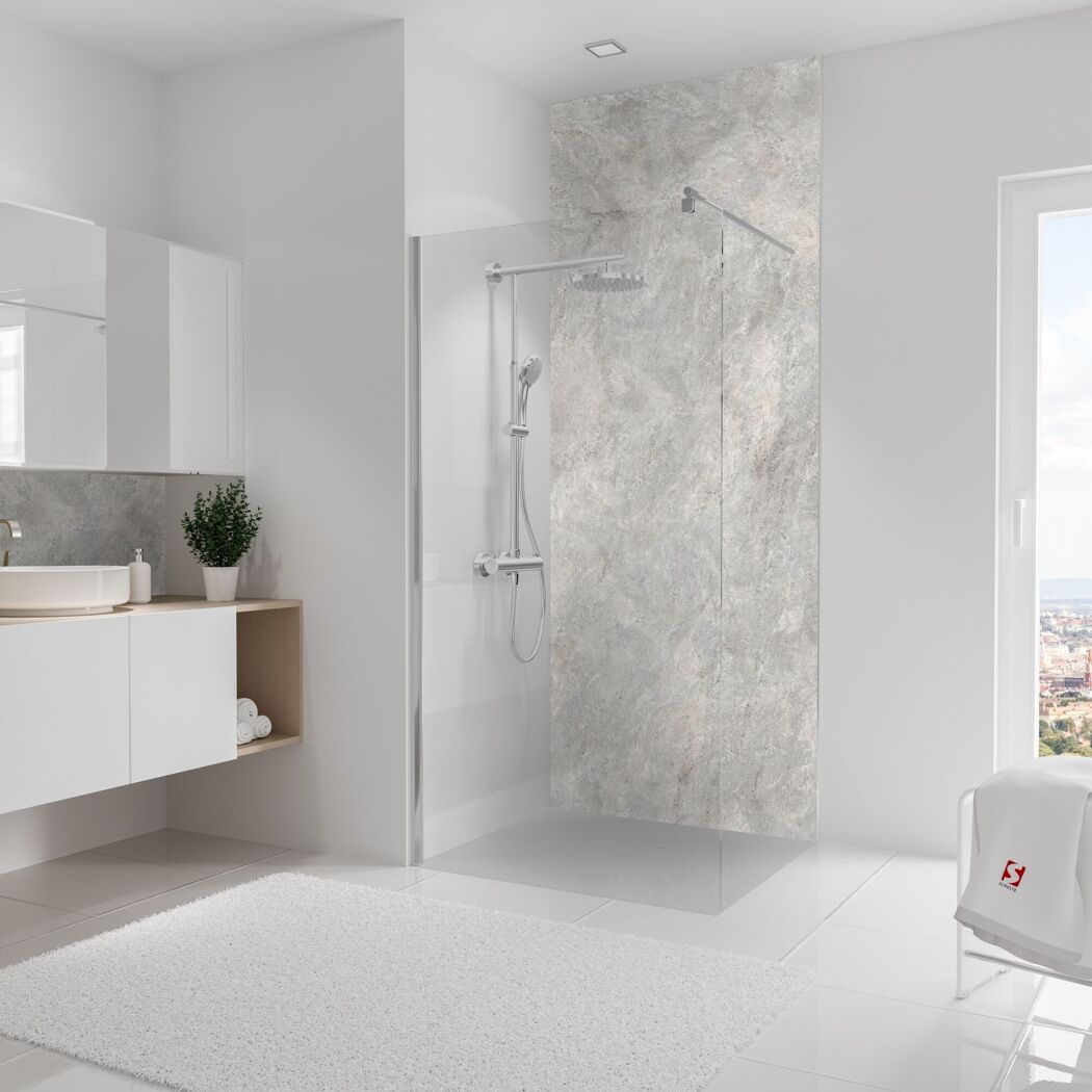 Duschrückwand 'DecoDesign' beige/grau 100 x 255 cm