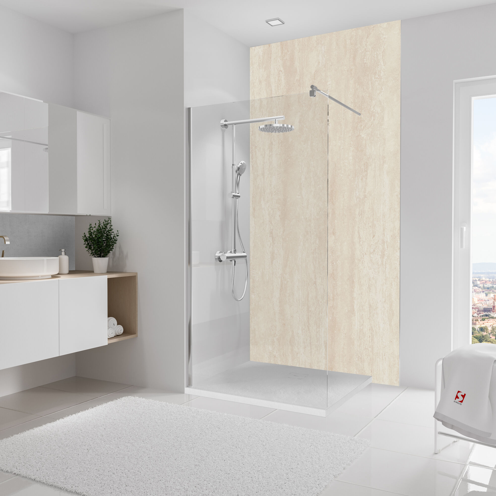 Duschrückwand 'DecoDesign' beige 125 x 255 cm