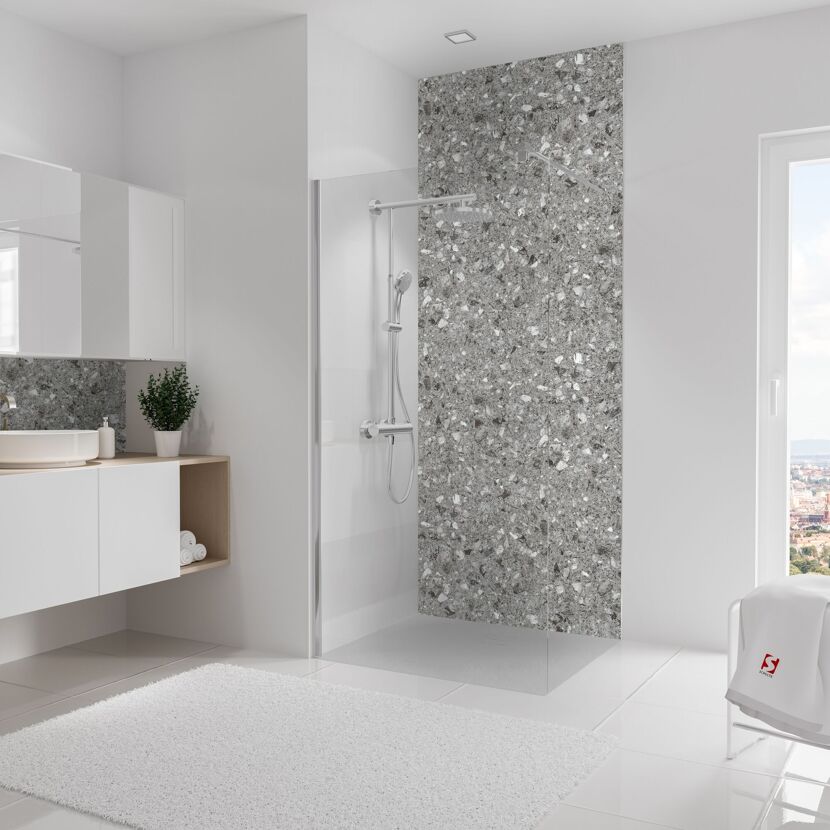 Duschrückwand 'DecoDesign' grau 100 x 255 cm