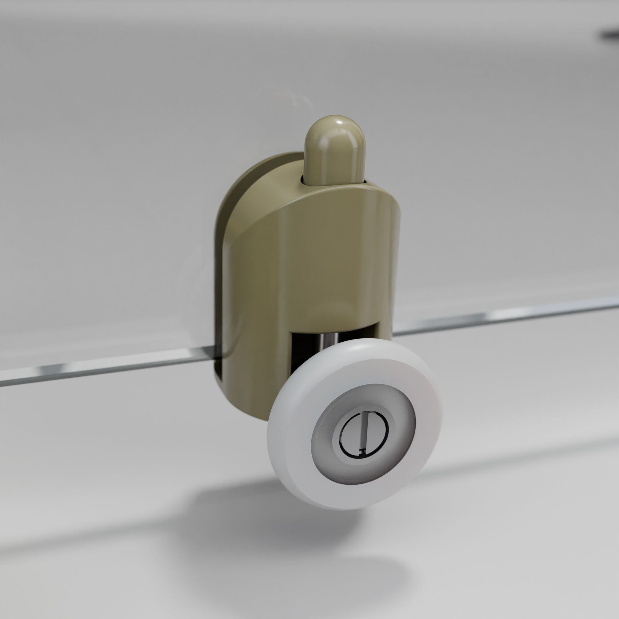 Eckeinstieg 'Sunny' goldfarben mit Schiebetüren 75-90 x 75-90 x 180 cm