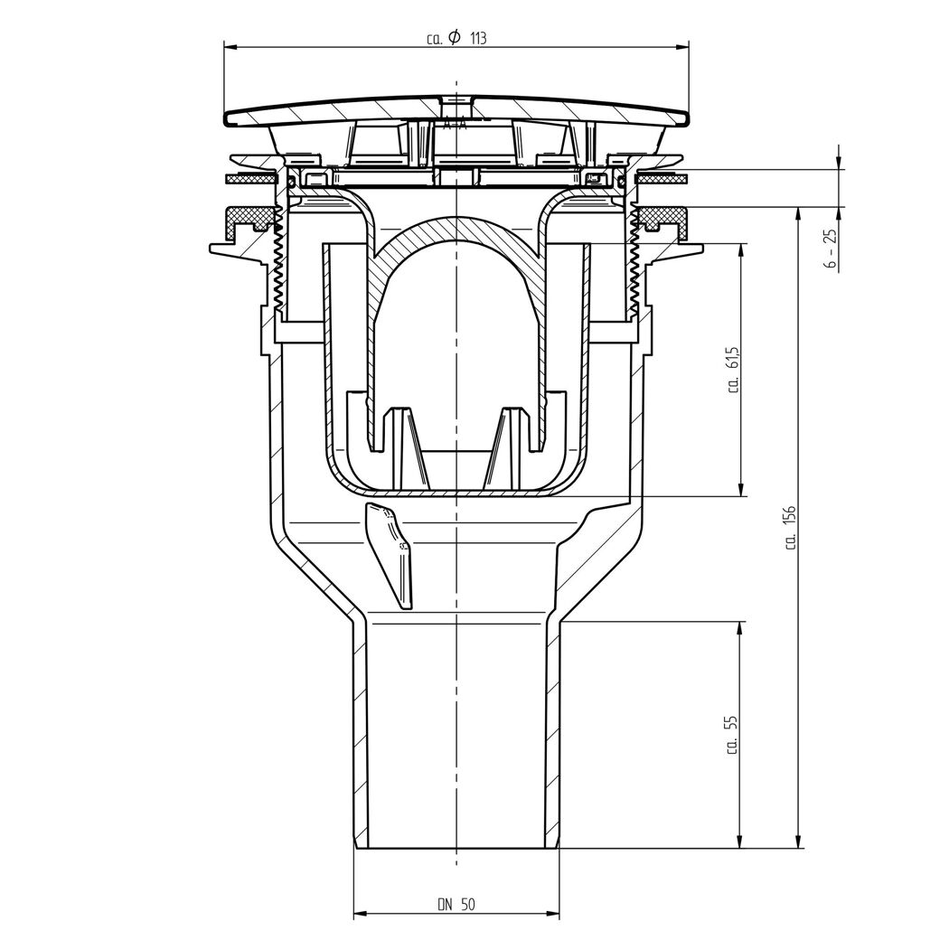 Duschwannenablauf senkrecht Ø 90 mm