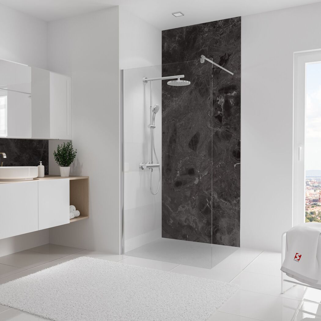 Duschrückwand 'DecoDesign' anthrazit 100 x 255 cm