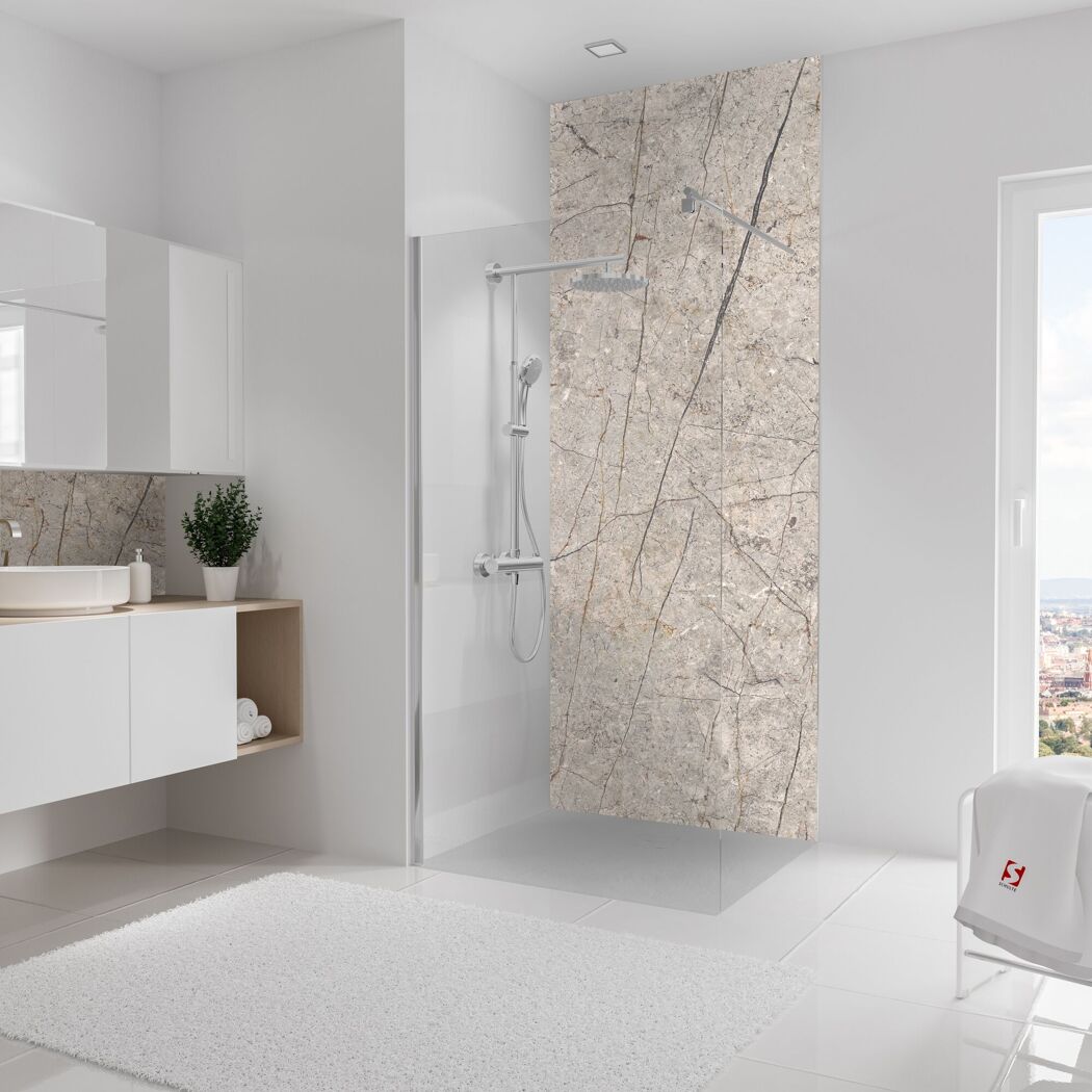 Duschrückwand 'DecoDesign' greige 100 x 255 cm