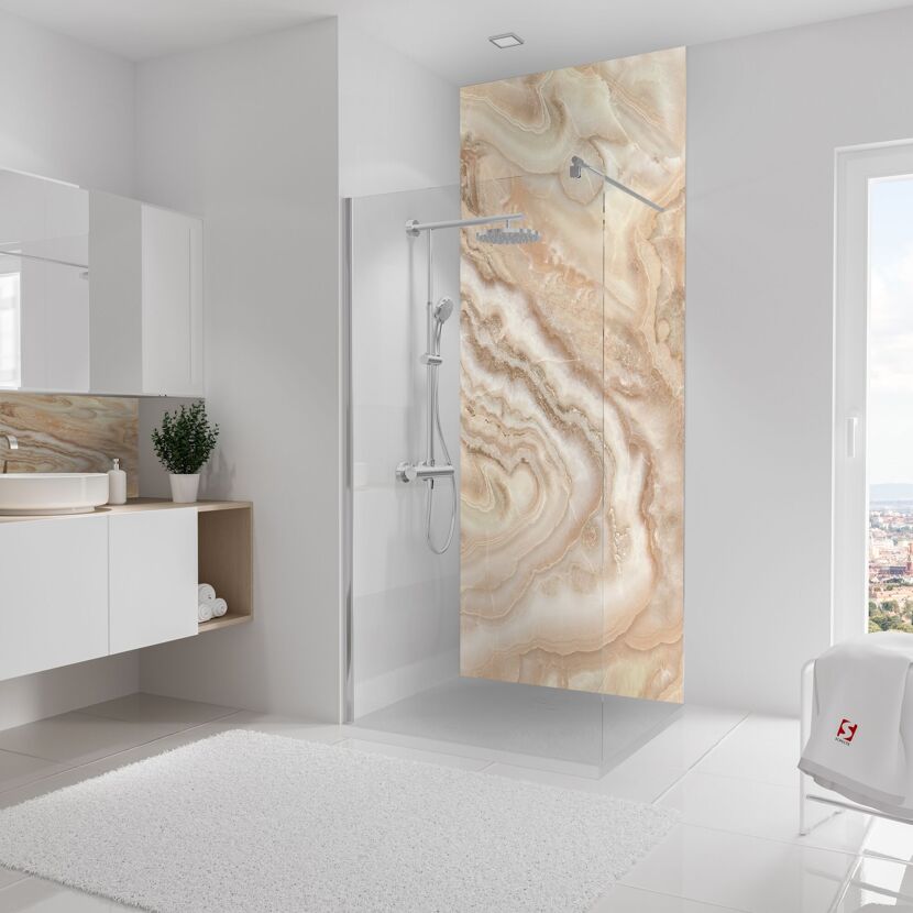 Duschrückwand 'DecoDesign' cremefarben 100 x 255 cm