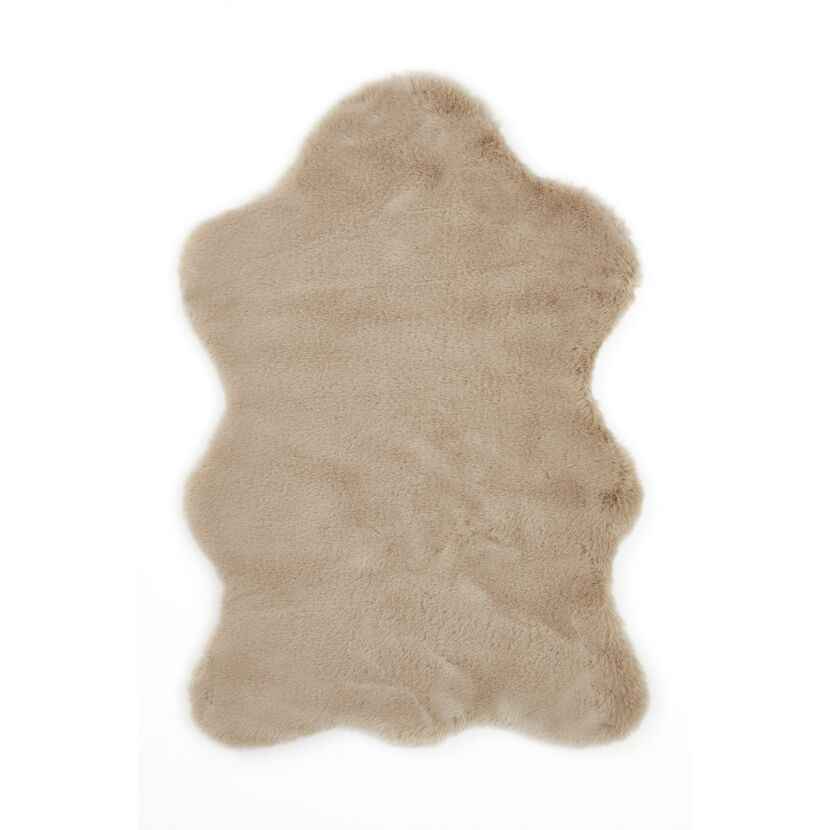 Kunstfell-Teppich 'Coste' taupe 55 x 80 cm