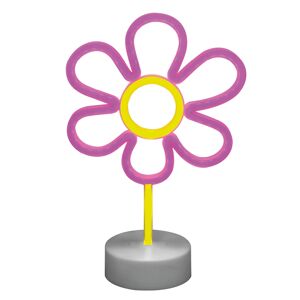USB-Tischleuchte 'Blume' Kunststoff, pink, gelb 20 x 30 cm