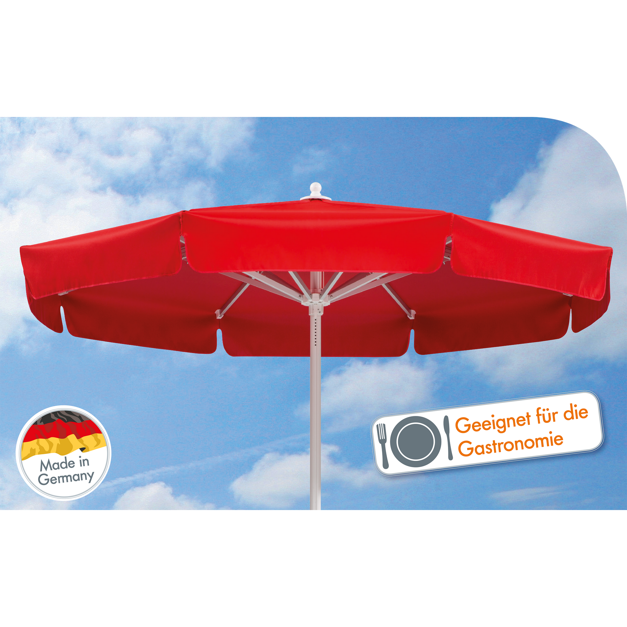 Marktschirm 'Jumbo' hellgrau Ø 300 cm