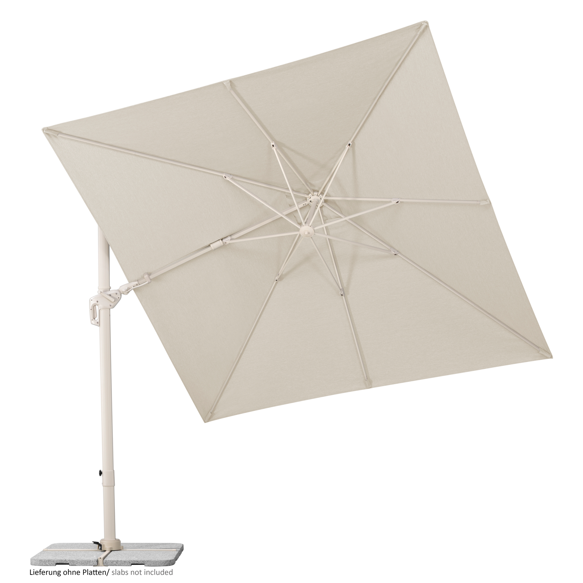 Ampelschirm 'Rhodos Twist Comfy' naturfarben 300 x 300 cm