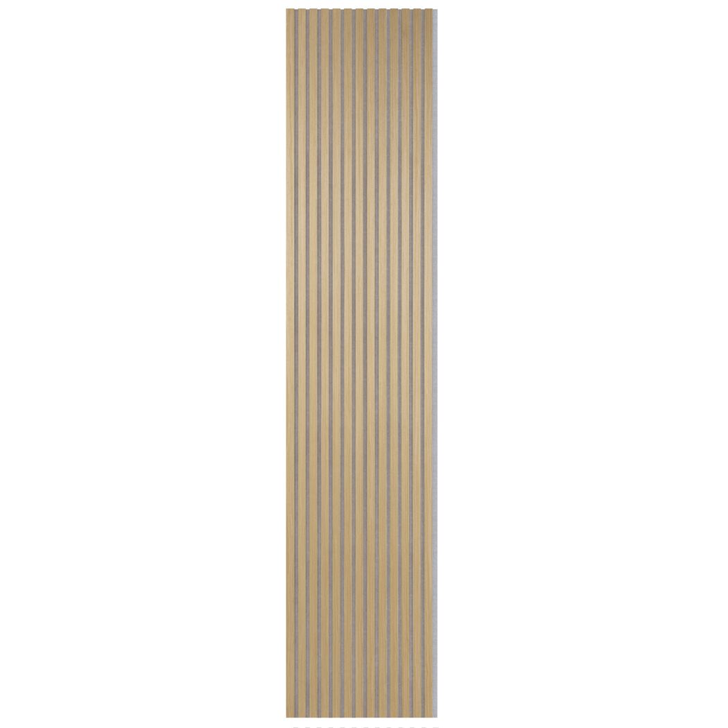Akustikpaneel 'Quanti' Eiche Vlies grau 2440 x 520 x 18 mm