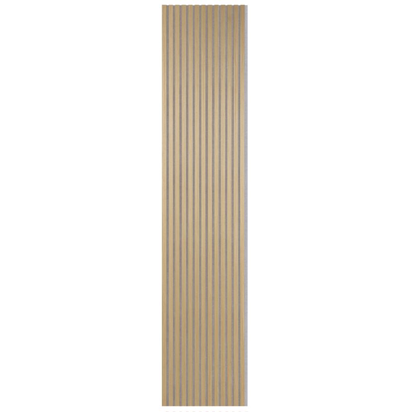 Akustikpaneel 'Quanti' Eiche Vlies grau 2440 x 520 x 18 mm
