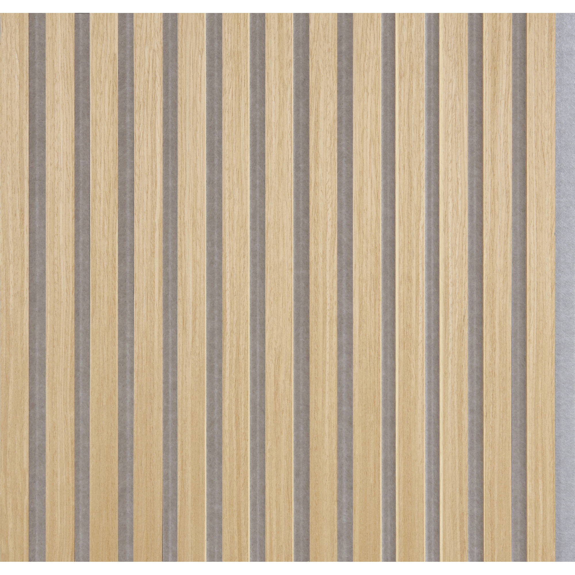 Akustikpaneel 'Quanti' Eiche Vlies grau 2440 x 520 x 18 mm