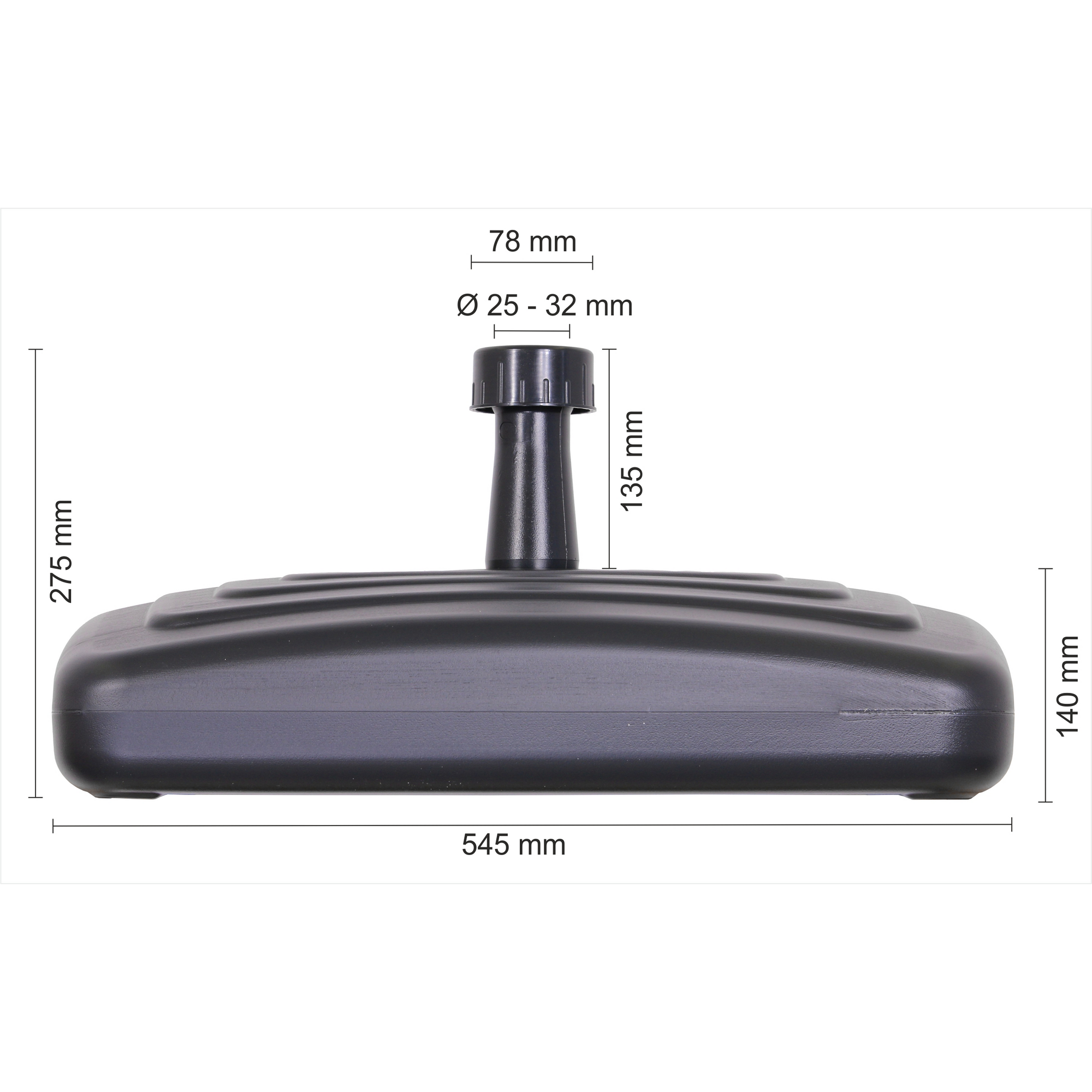 Balkonschirmständer Kunststoff anthrazit 25 l