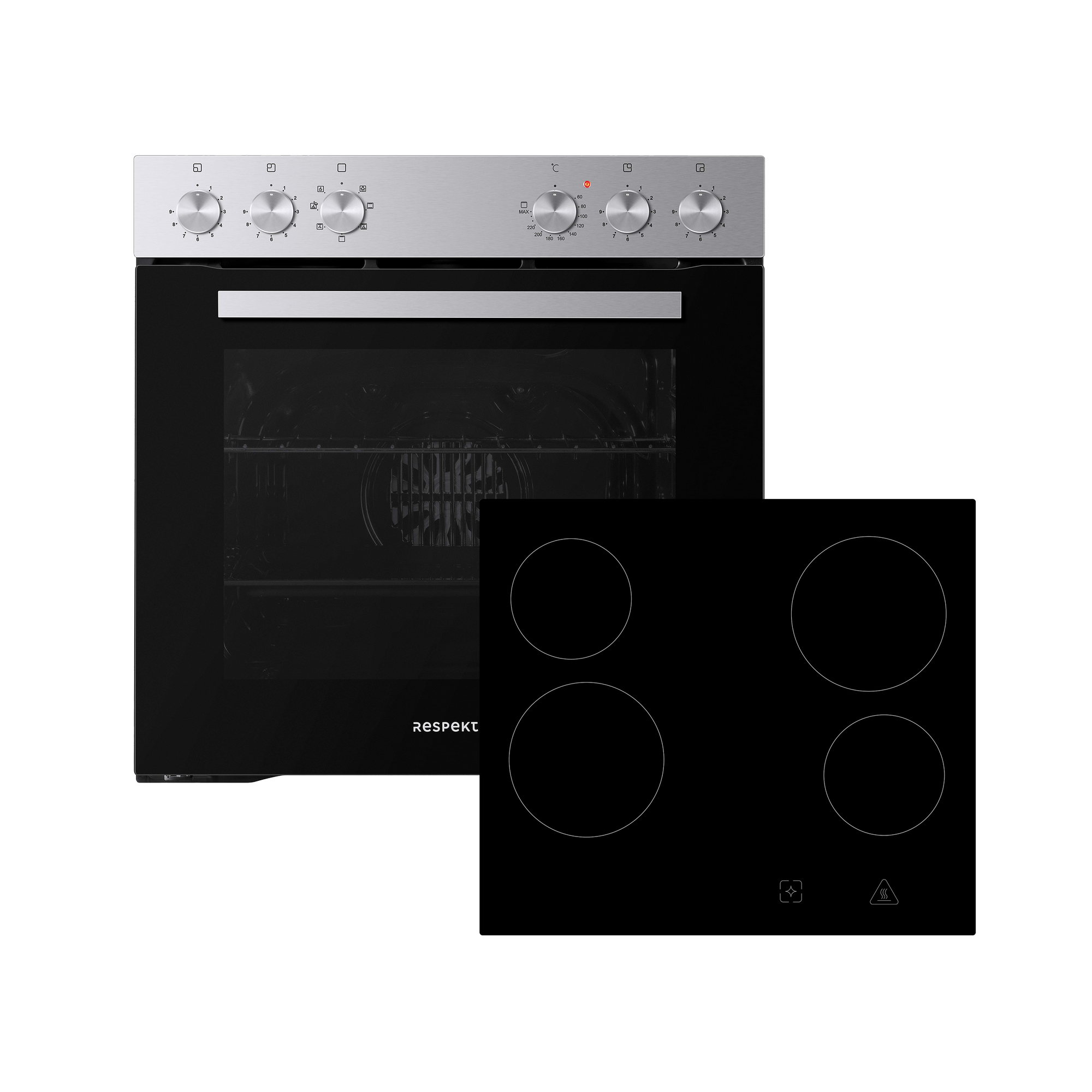 Küchenzeile 'Merle' mit E-Geräten KB210ESSSSC schwarz/eichefarben 210 cm