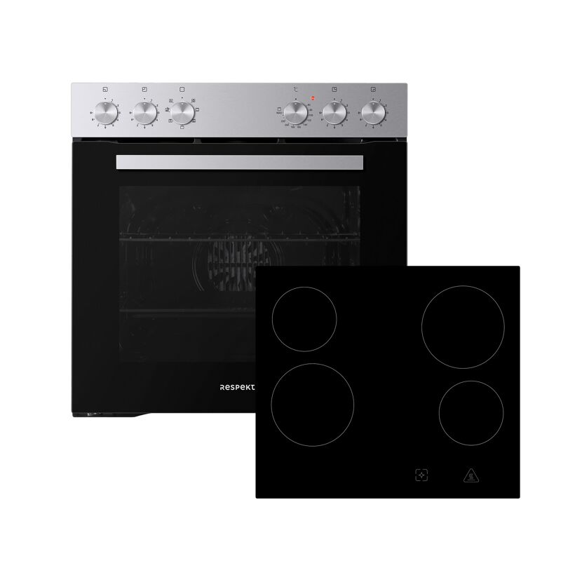 Küchenzeile 'Merle' mit E-Geräten KB210ESSSSC schwarz/eichefarben 210 cm