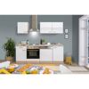 Küchenzeile 'Merle' mit E-Geräten KB220ESW weiß/eichefarben 220 cm