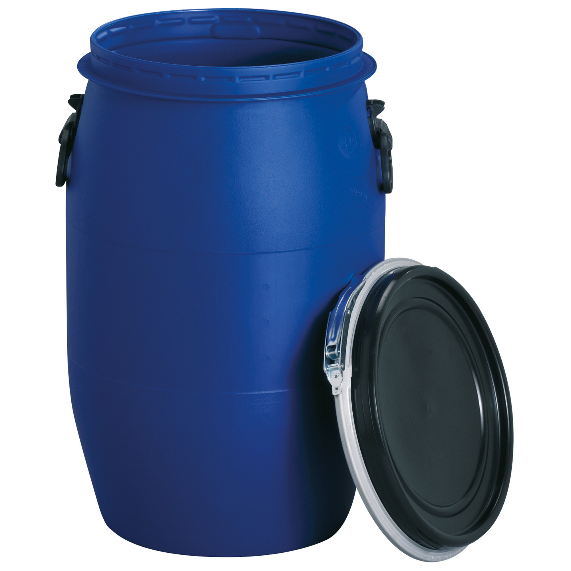 Kunststoff-Weithalsfass 60 l blau lebensmittelecht mit UN-Kennzeichnung