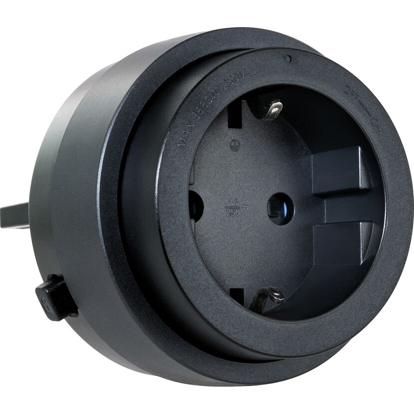 Steckdosen-Adapter für Stromschienen schwarz 230 V