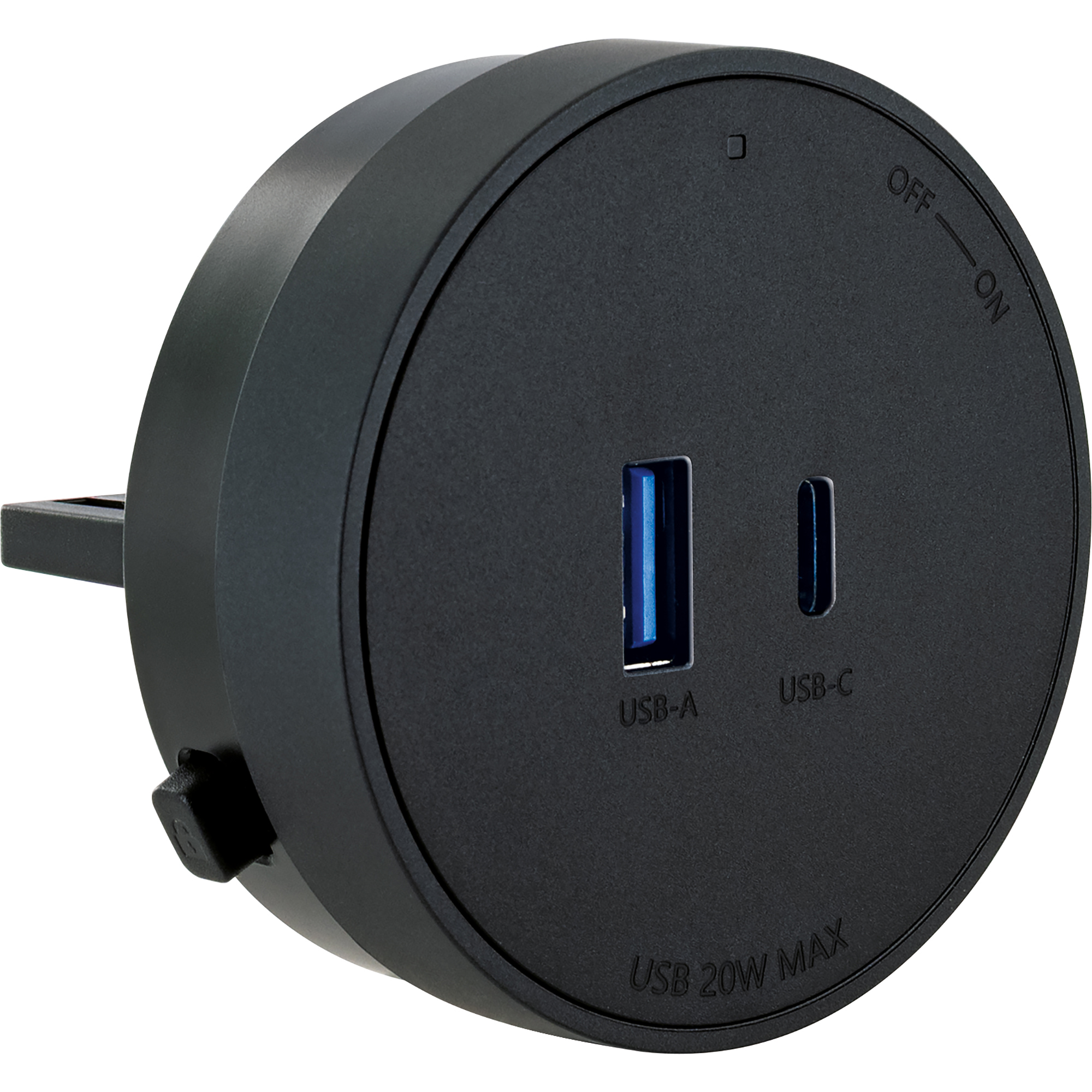 Steckdosen-USB-Adapter schwarz für Stromschienen