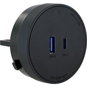 Steckdosen-USB-Adapter schwarz für Stromschienen