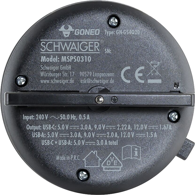 Steckdosen-USB-Adapter schwarz für Stromschienen
