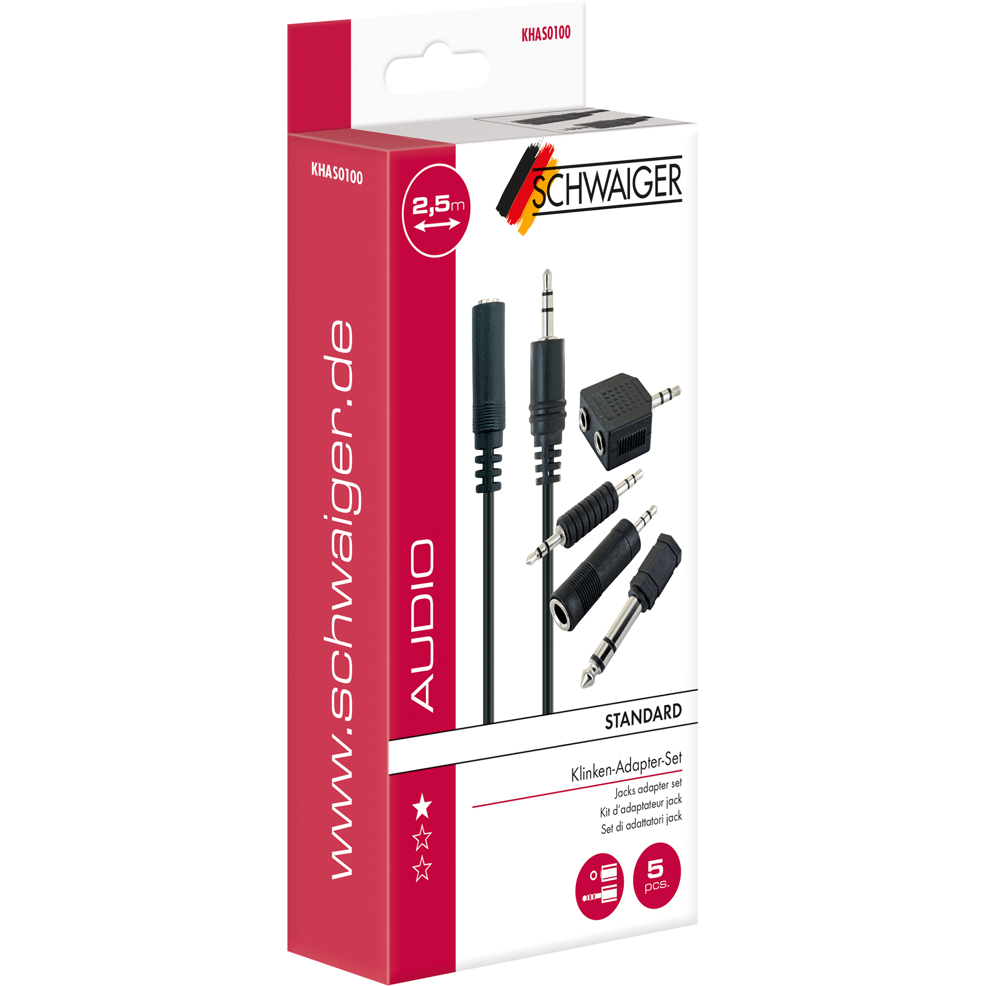 Audio-Adapter-Set 2,5 m schwarz