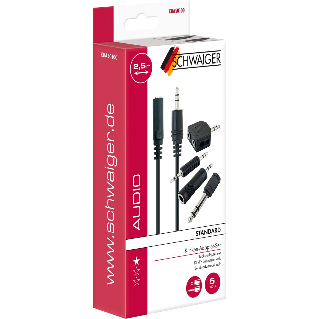 Audio-Adapter-Set 2,5 m schwarz