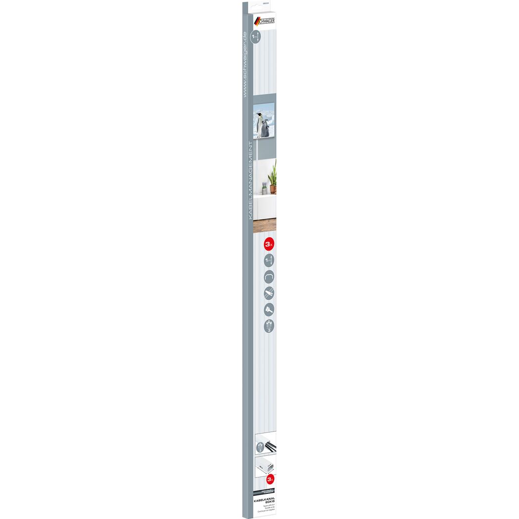 Kabelkanal weiß 1000 x 25,5 x 12,5 mm 3 Stück