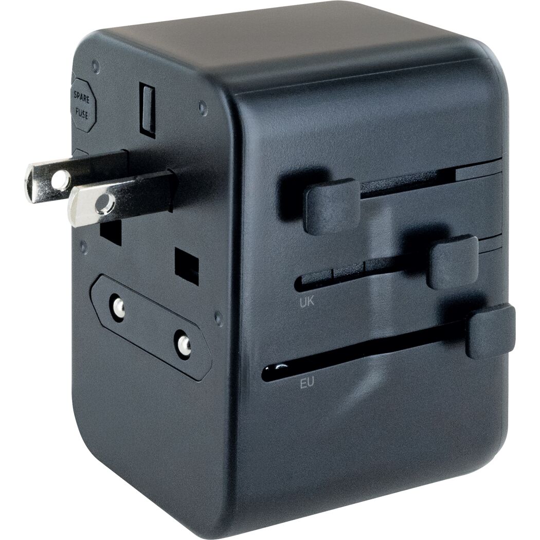 Reiseadapter universal USB-C/USB-A schwarz