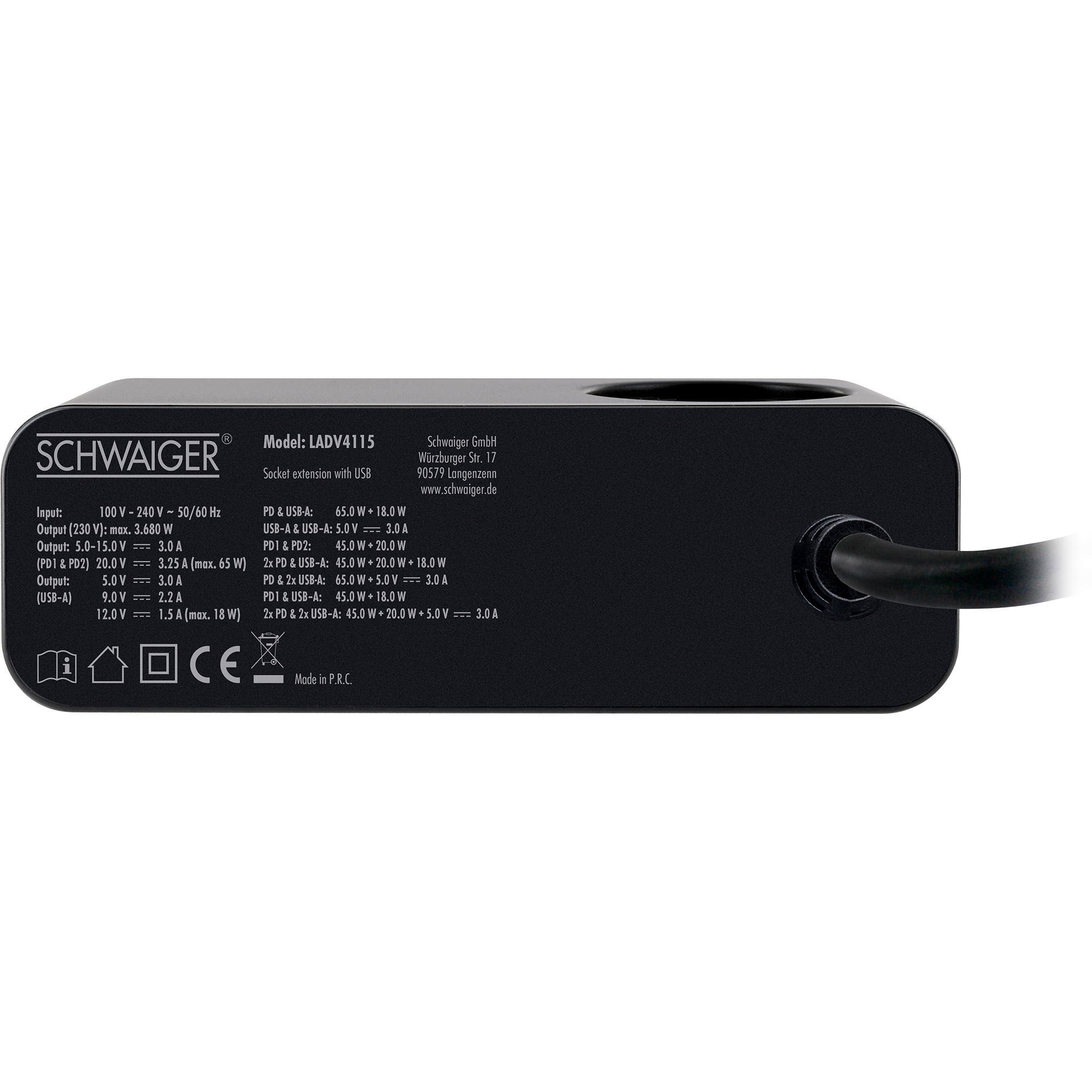 Ladegerät 'LADV4115' schwarz 83 W
