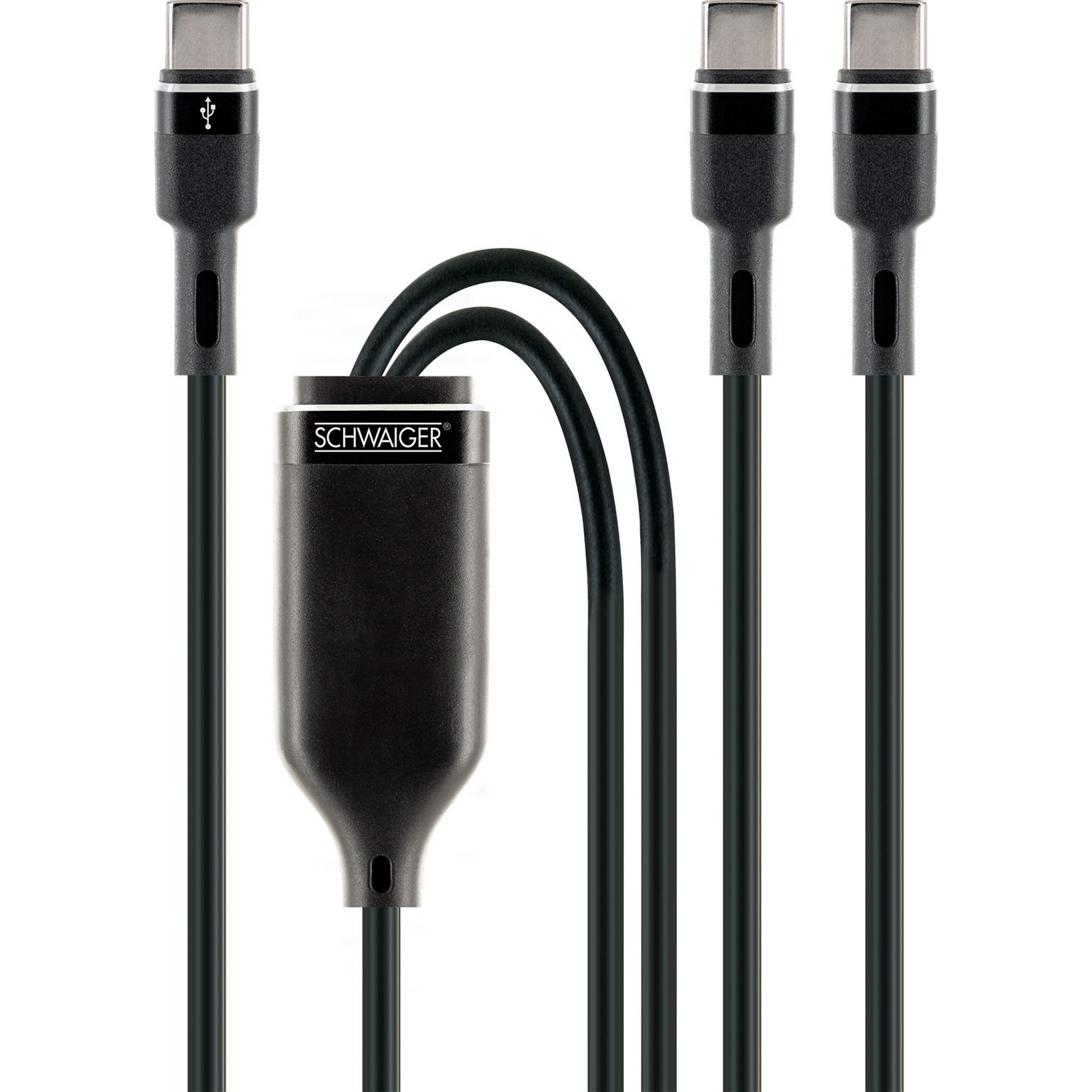 Ladekabel Split USB-C schwarz 1,5 m