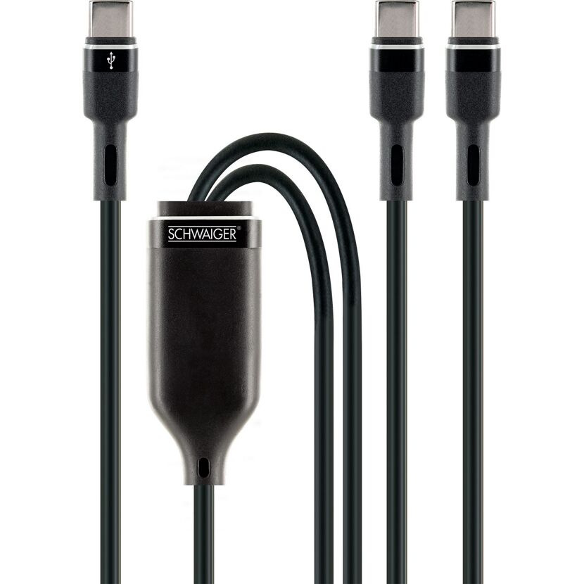 Ladekabel Split USB-C schwarz 1,5 m