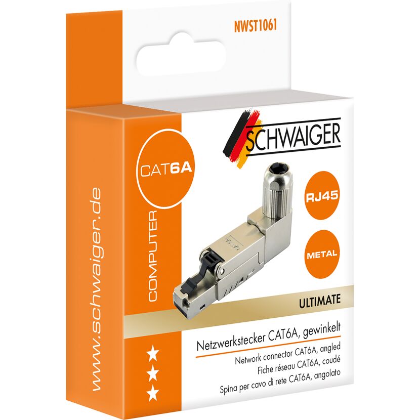 Netzwerkstecker 'CAT6A' abgewinkelt